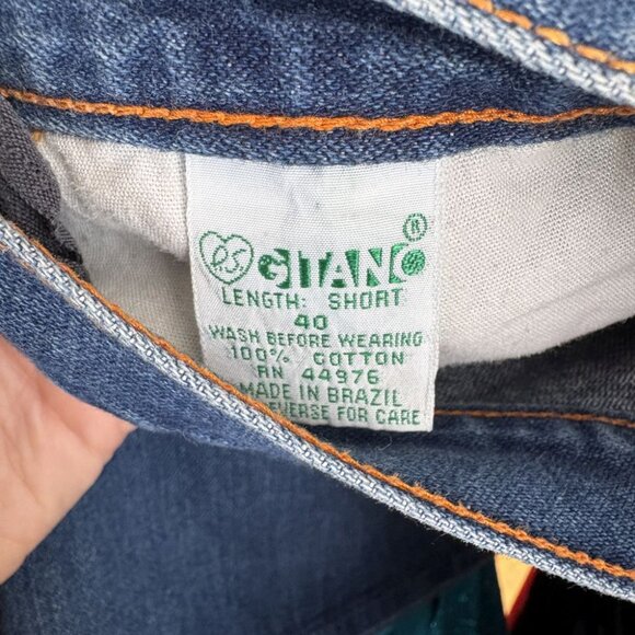 vintage 70s denim jean skirt GITANO blue a-line midi plus size 39.5 waist XL - Picture 9 of 9